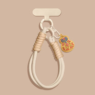 優(yōu)思頓手機掛繩卡墊超好看女士高端夾片高級感漂亮手腕式紅色編織葫蘆防盜配件新款男款帶子手機殼掛繩 【福祿-米白】結實(shí)不易斷*贈送墊片