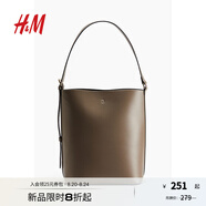 H&M女士包袋2025秋季新款手提包附帶小包時(shí)尚通勤購物包1278242 深米色