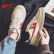 回力男鞋帆布鞋男春秋季新款透氣休閑鞋子男士潮流簡(jiǎn)約舒適運動(dòng)板鞋男 米/灰/紅692 41