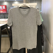 班尼路 BALENO男裝經(jīng)典款V領(lǐng)t恤百搭純色V領(lǐng)短袖T恤青少年88802702 花灰20E S 165_