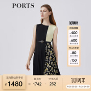 PORTS寶姿春夏新品女裝正常小領(lǐng)型無袖中長連衣裙LM8D176LWT004 黑色 M (6)