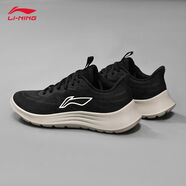 李寧（LI-NING）跑步鞋男鞋2025春季新款網(wǎng)面透氣跑鞋男士休閑鞋子白色運動(dòng)鞋 黑色/天鵝白【輕羽2.0】 40