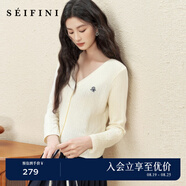 詩(shī)凡黎涼感天絲老錢萊賽爾POLO絞花針織衫25夏新薄圓領(lǐng)短袖開衫女 【長(zhǎng)袖V領(lǐng)開衫】本白色 M
