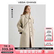 VEGA CHANG毛呢大衣女中長(zhǎng)款2025冬新款愛心扣高級(jí)感外套 燕麥色 XS