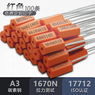 駿悅鉛封一次性鋼絲封條 物流集裝箱封簽帶編號(hào) 煤礦油罐車施封鎖028C 紅色100條/ 隨機(jī)編碼