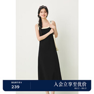 詩凡黎（'SEIFINI）黑色條紋拼接針織背心裙2024春新款裙子中長氣質(zhì)背帶連衣裙 黑色針織款 S 155/80A