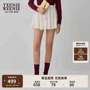 Teenie Weenie小熊半身裙女2025年春夏新款清新法式甜美少女半身蓬蓬短裙 象牙白 S 160