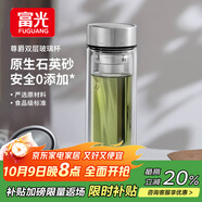 富光尊爵玻璃杯 男女士雙層水杯 高硼硅玻璃 304茶隔杯子泡茶杯400ml