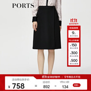 PORTS寶姿秋冬新品女裝中裙ALM9S018HWQ027 黑色 M (6)