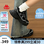 卡帕（Kappa）女鞋夏季網(wǎng)面運(yùn)動鞋子女款網(wǎng)鞋增高老爹鞋休閑跑步鞋 黑色 37