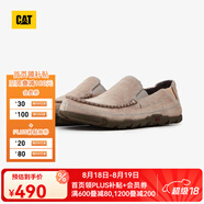 CAT卡特休閑鞋皮鞋船鞋男鞋一腳蹬防滑耐磨干爽鞋子商場同款七夕禮物 亮灰 40