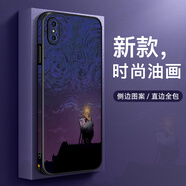 古尚派 適用蘋果XSMax手機殼側(cè)邊彩繪皮套iPhone7/8Plus防摔硅膠保護套SE2/SE3全包XR男女款梵高油畫創(chuàng)意 側(cè)邊彩繪【夜空梵高】防指紋 蘋果7plus/8plus
