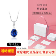 totwooS925純銀項煉女耳環(huán)鑲嵌鋯石精致輕奢聚會宴會生日送女友 藍鋯項煉
