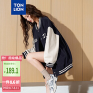 唐獅（TonLion）2024情侶棒球服外套寬松休閑男女同款 藏青（男女同碼） XL