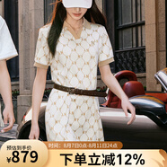 美職棒（MLB）官方 連衣裙女25夏季新款滿(mǎn)印短裙中性風(fēng)休閑連衣裙3FOPM0453 紐約洋基隊/象牙色 S 165/88A