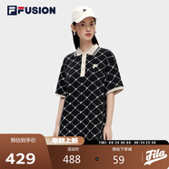 FILA FUSION斐樂(lè )官方潮牌女子連衣裙2024夏季透氣時(shí)尚寬松POLO領(lǐng)連身裙女裝