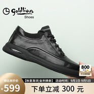 金利來（Goldlion）男鞋男士休閑鞋時(shí)尚舒適耐磨休閑皮鞋50623011401A黑色-38碼