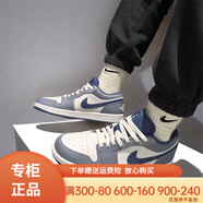 NIKE耐克男子籃球鞋AIR JORDAN 1 LOW舒適休閑防滑輕便耐磨秋季運動(dòng)鞋 553558-414/白/灰石板藍 42