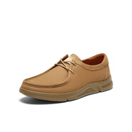 暇步士（Hush Puppies）商場同款秋新款簡約舒適通勤男休閑皮鞋B7H02CM4 卡其色 42