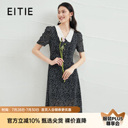 愛特愛（EITIE）法式復(fù)古波點氣質(zhì)溫柔連衣裙夏季新款泡泡袖襯衫裙6607325 黑色20 S 155