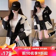 迪士尼（Disney）女大童外套12-15歲秋裝少女裝春秋大碼高初中學(xué)生秋冬夾克女孩18 黑色沖鋒.衣面料【早秋款 175 XL 【115-125斤尺碼偏大】