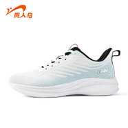 貴人鳥(niǎo)貴人鳥(niǎo)跑步鞋女2025新款夏季透氣薄款網(wǎng)面情侶鞋旅游健步運動(dòng)鞋男 白/淺藍-男款 44