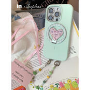 桐汝壁失眠招待所歐若風(fēng)ins小椿山櫻液態(tài)硅膠原創(chuàng  )磁吸支架適用iphone16pro蘋(píng)果15promax手機殼14保護殼雙 小椿綠野+芭蕾磁吸支架+島嶼掛繩 iPhone15