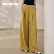 ROEYSHOUSE羅衣深藍色寬松馬甲外套2025夏季新款知性通勤亞麻套裝12342 姜黃色 （褲子） M