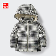 優(yōu)衣庫嬰幼兒寶寶PUFFTECH空氣棉服可機洗拉鏈連帽外套479703 09 黑色 80