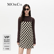 MO&Co.摩卡棋盤(pán)格金屬鏈吊帶裙連衣裙無(wú)袖連衣裙摩安珂 摩卡棋盤(pán)格 S 160