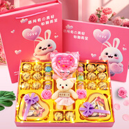 茵樂(lè )芙棒棒糖禮盒裝生日圣誕節元旦禮物送女友女生女朋友兒童糖果巧克力 50粉紅兔-B款-棉花糖-粉熊