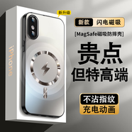 Ekakashop【德國(guó)】適用蘋果XR手機(jī)殼iPhoneXR保護(hù)套磁吸全包防摔硅膠邊鏡頭全包超薄閃電磨砂男女商務(wù)款-鈦