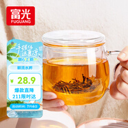 富光花茶杯 男女士茶水分離杯子 雙層辦公泡茶玻璃杯帶把高硼硅水杯