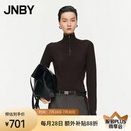 JNBY/江南布衣秋季半高領(lǐng)巴素蘭羊毛針織衫修身柔軟毛衣5O9310330 201/暗咖 L