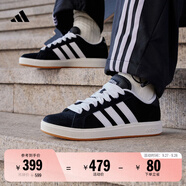 adidas「面包鞋」GRAND COURT BASE 00s休閑低幫板鞋男女阿迪達(dá)斯   黑色/白色/樹(shù)脂黃   40