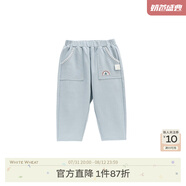 white wheat兒童2025春季新款寶寶褲子女童仿牛仔長褲男童休閑外出直筒褲 藍色 120