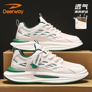 德爾惠（DEERWAY）男鞋子男2025夏季老爹鞋男士網(wǎng)面運(yùn)動(dòng)鞋透氣休閑跑步鞋 米綠 40