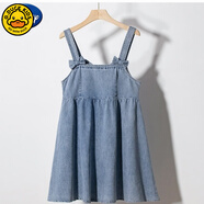 G. DUCKKIDS女童夏裝連衣裙夏季兒童裙子2025新款韓版洋氣中大童裝女孩牛仔裙 牛仔背帶裙 170 cm