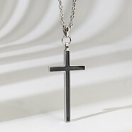 十尚美地工 925銀十字架男潮長(cháng)款項鏈復古泰銀工藝羅馬掛件生日送男友禮物 吊墜+55cm泰銀品牌O鏈