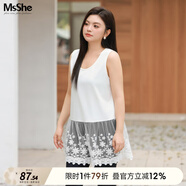 MsShe【14支糯米絨&重工釘珠】大碼女裝秋冬蕾絲花邊背心毛衣套裝 U領(lǐng)背心-純白色現貨 2XL