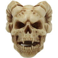 欣相度羊角骷髏惡靈尸陀林主骨質(zhì)項墜吊墜三通佛頭菩提手串文玩飾品配飾 【羊角骷髏A款_16mm】