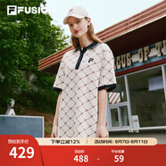 斐樂(lè)（FILA） FUSION潮牌女子連衣裙夏新款時(shí)尚寬松POLO領(lǐng)連身裙 乳糖色-BG L