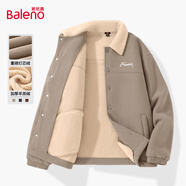 班尼路（Baleno）加絨外套男秋冬季2025新款保暖防風(fēng)肌理感夾克男士燈芯絨開(kāi)衫棉服