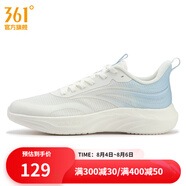 361度女鞋運(yùn)動(dòng)鞋夏季新款透氣女輕速跑步鞋 羽毛白/冰河藍(lán) 37