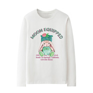 睚尖孟子義同款兔子長(cháng)袖T恤女秋季2025新款明星周邊印花百搭衣服體恤 長(cháng)袖白色1 L