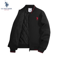U.S. POLO ASSN.夾克外套男秋冬休閑男士立領(lǐng)飛行茄克寬松保羅上衣 黑色 XL 