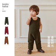 考拉鼻鼻[柔軟保暖·法式復古背帶褲]嬰幼兒外穿純色針織連體褲