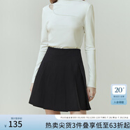 范思藍(lán)恩23FS11193 學(xué)院風(fēng)減齡百褶短裙女春秋季高腰a字半身裙子 黑色 S