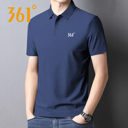 361°男裝運(yùn)動(dòng)T恤男短袖上衣翻領(lǐng)polo衫361度新款透氣純色休閑服短體恤 水手藍(lán) XL 175
