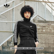 adidas adicolor復(fù)古穿搭三條紋修身針織外套女裝阿迪達(dá)斯三葉草 黑色 2XS